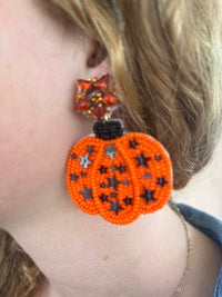 Pumpkin Beaded Earring