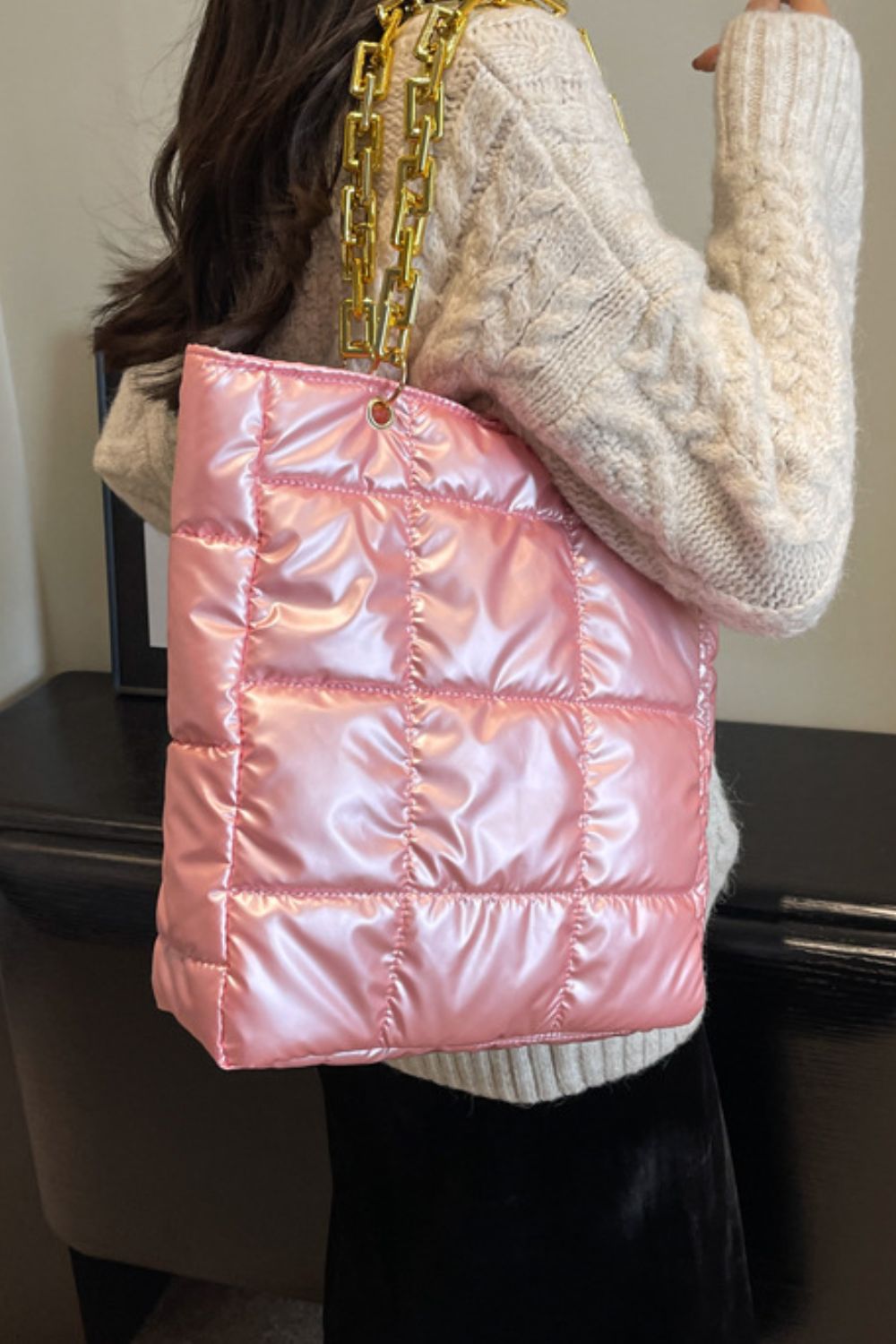 Bubble Texture Chain Handbag