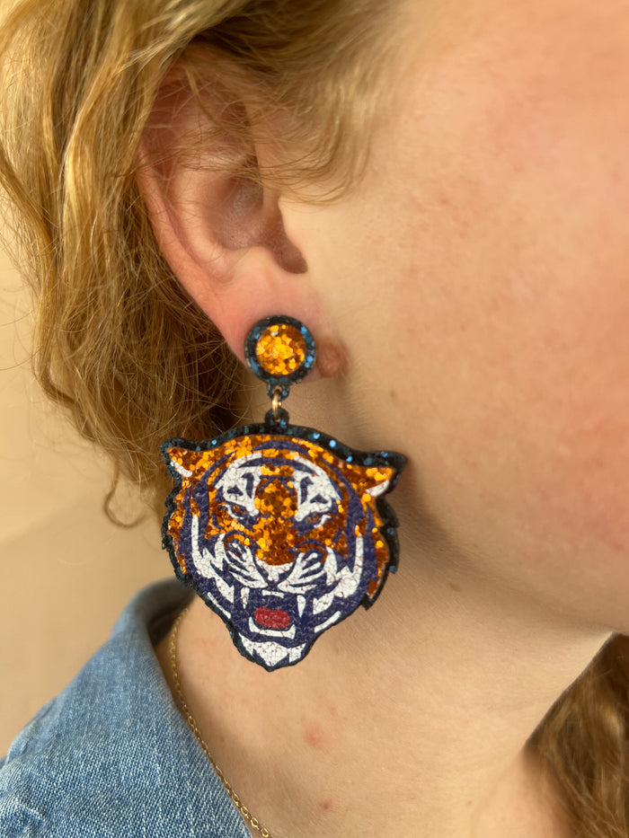 Glitter Tiger Earring