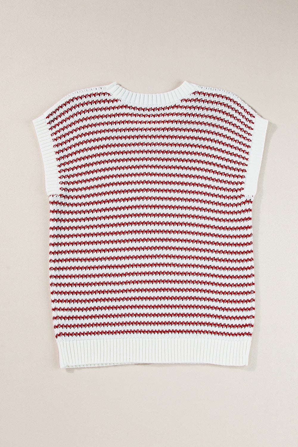 Round Neck Striped Sweater Vest