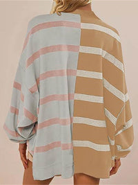 Striped Round Neck Long Sleeve Sweater