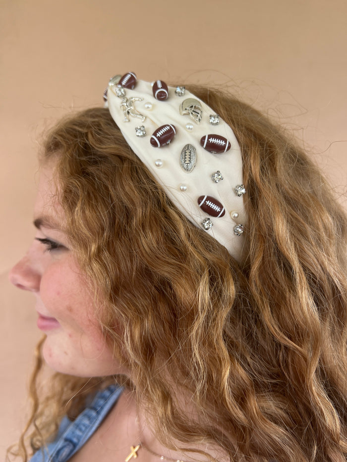Studded Jewel Football Headband