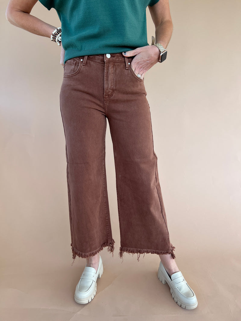Risen Espresso Cropped Jeans