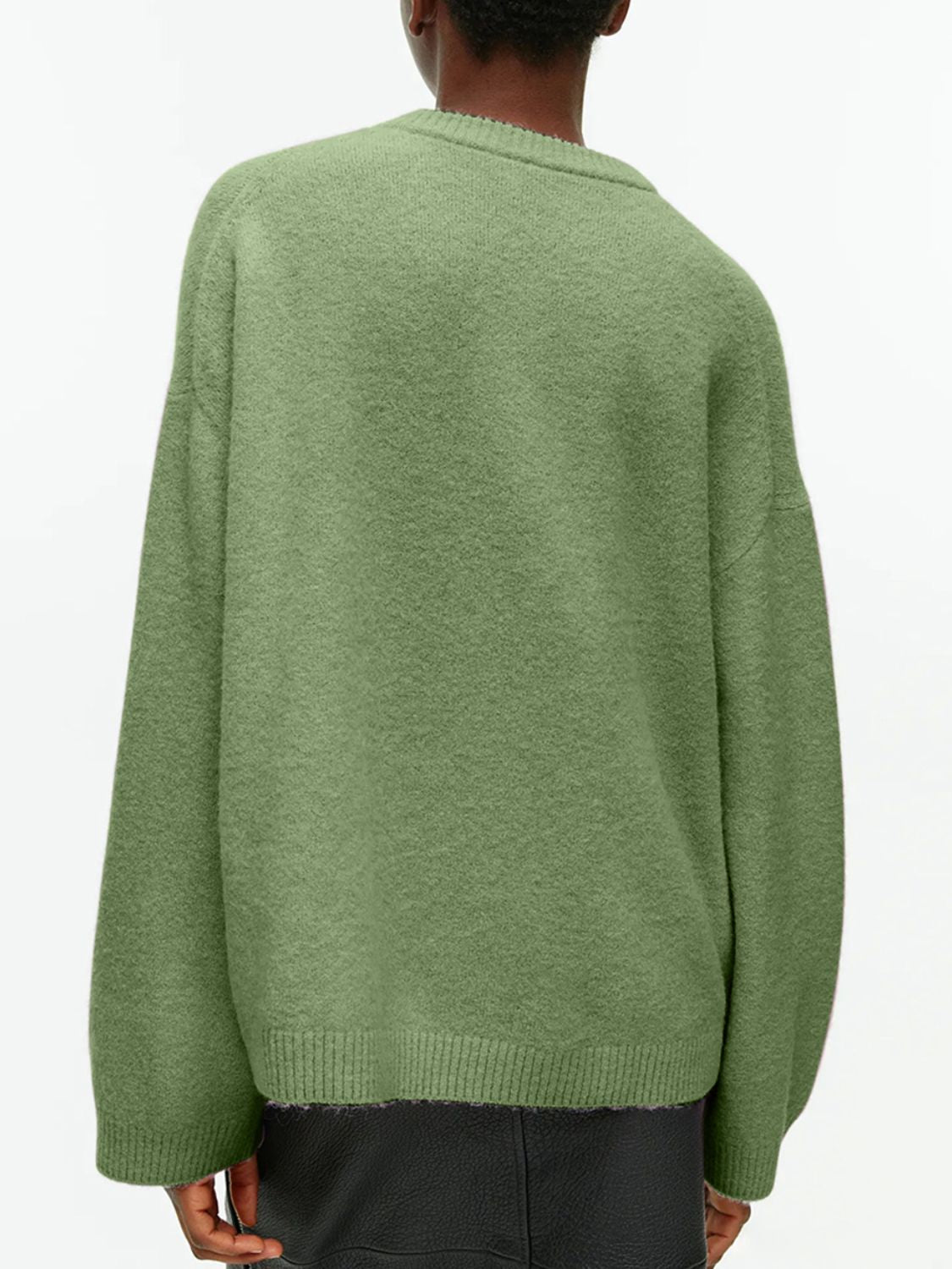 Round Neck Drop Shoulder Sweater