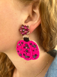 Pumpkin Beaded Earring