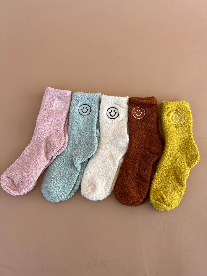 Plush Smiley Socks