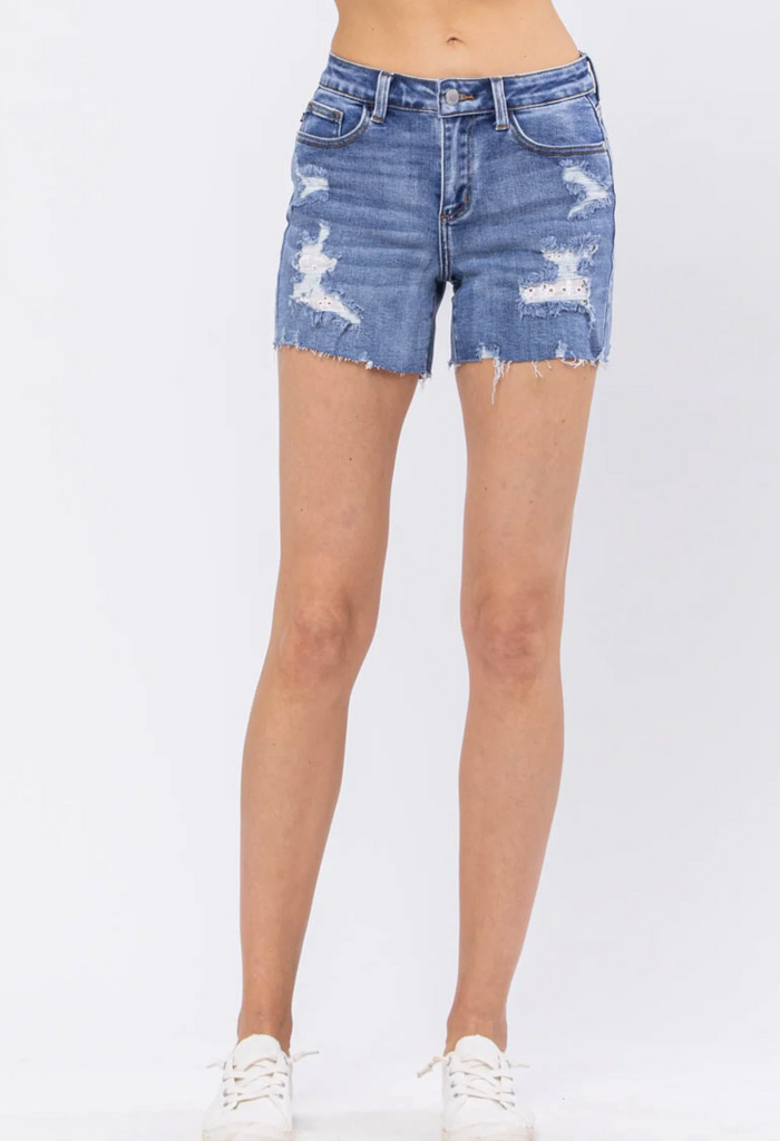 Judy Blue lace patch shorts