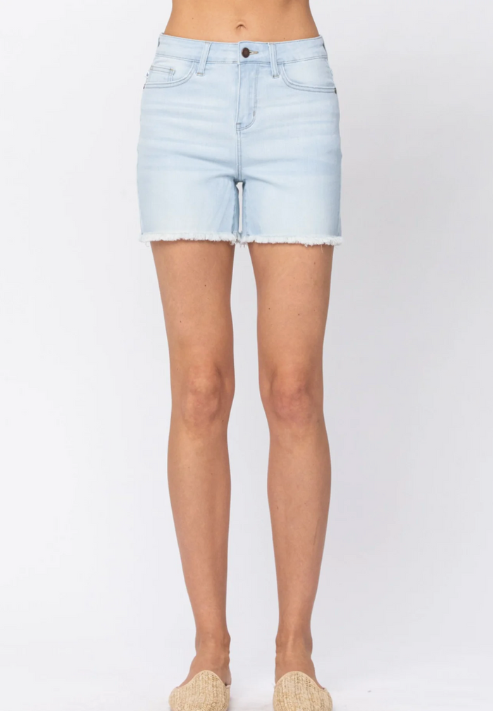 Judy Blue hi-waist bleach light cutoff shorts