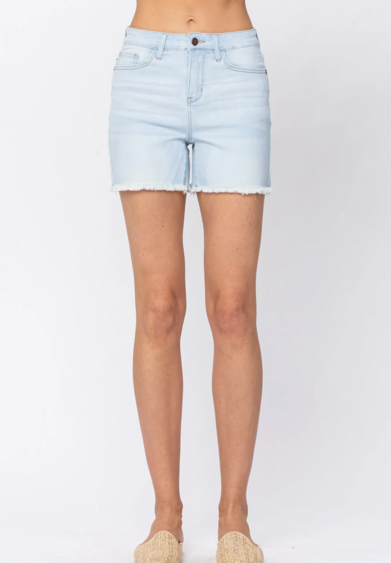 Judy Blue hi-waist bleach light cutoff shorts