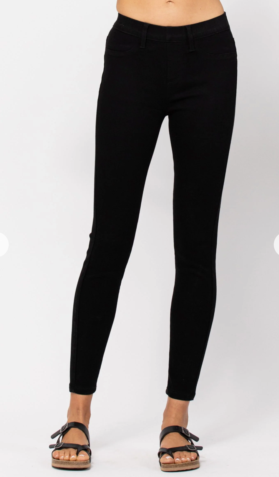 Judy Blue mid-rise pull-on skinny black jeggings