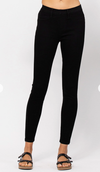 Judy Blue mid-rise pull-on skinny black jeggings