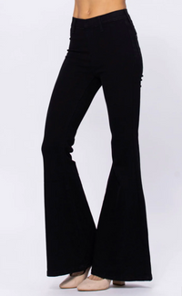 Judy Blue black hi-rise pull on super flare-35A