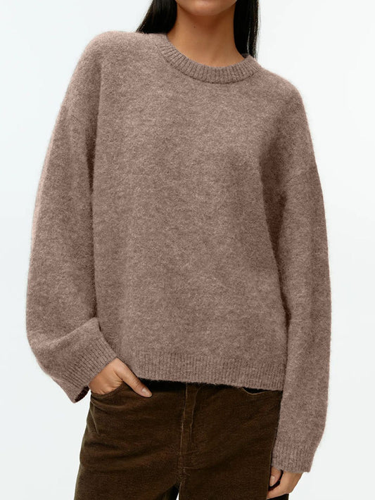 Round Neck Drop Shoulder Sweater