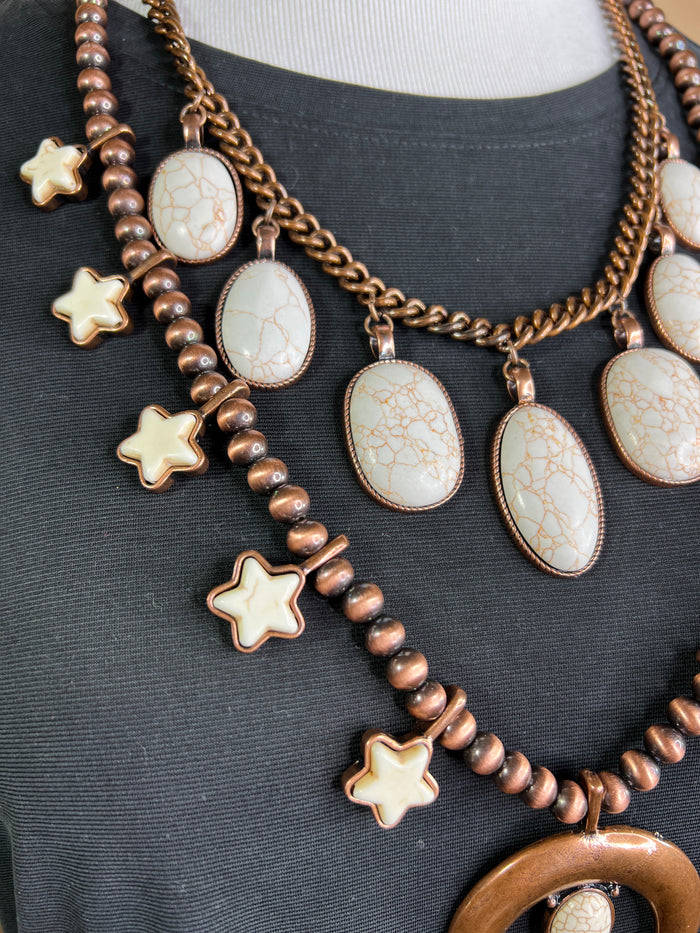 Star Squash Blossom Necklace