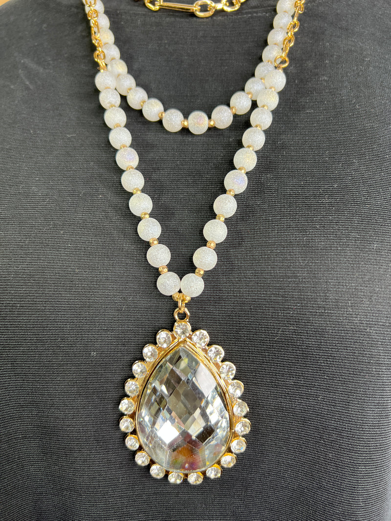 Layered Crystal Statement Necklace