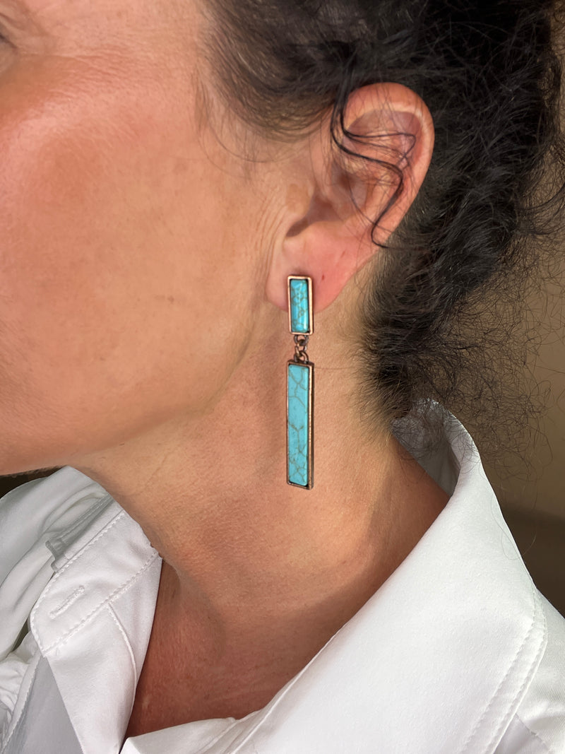 Slender Turquoise Earrings