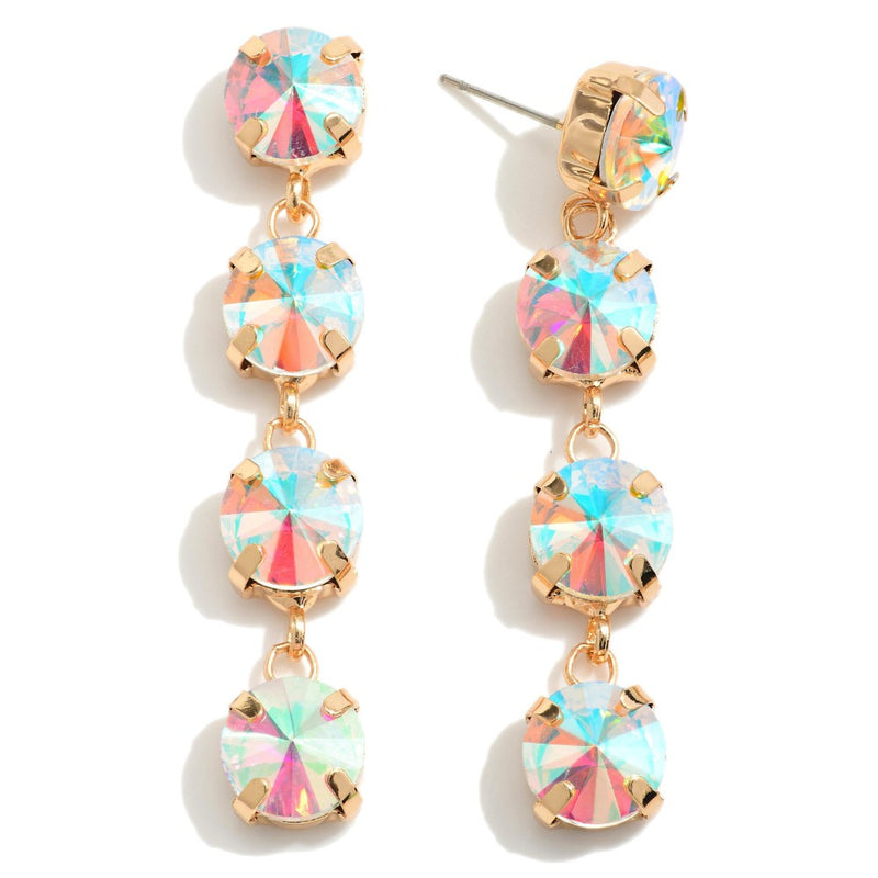 Linked Rhinestone Drop Earrings
