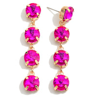 Linked Rhinestone Drop Earrings