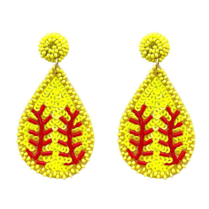 Sports beaded drop earrings