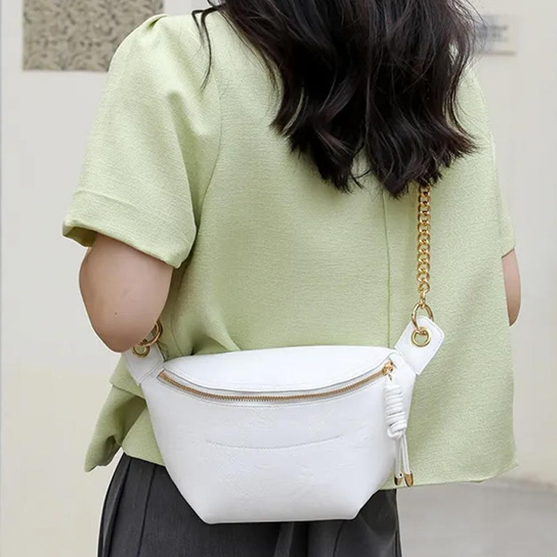 Vegan Leather Fanny and Sling Bag - White