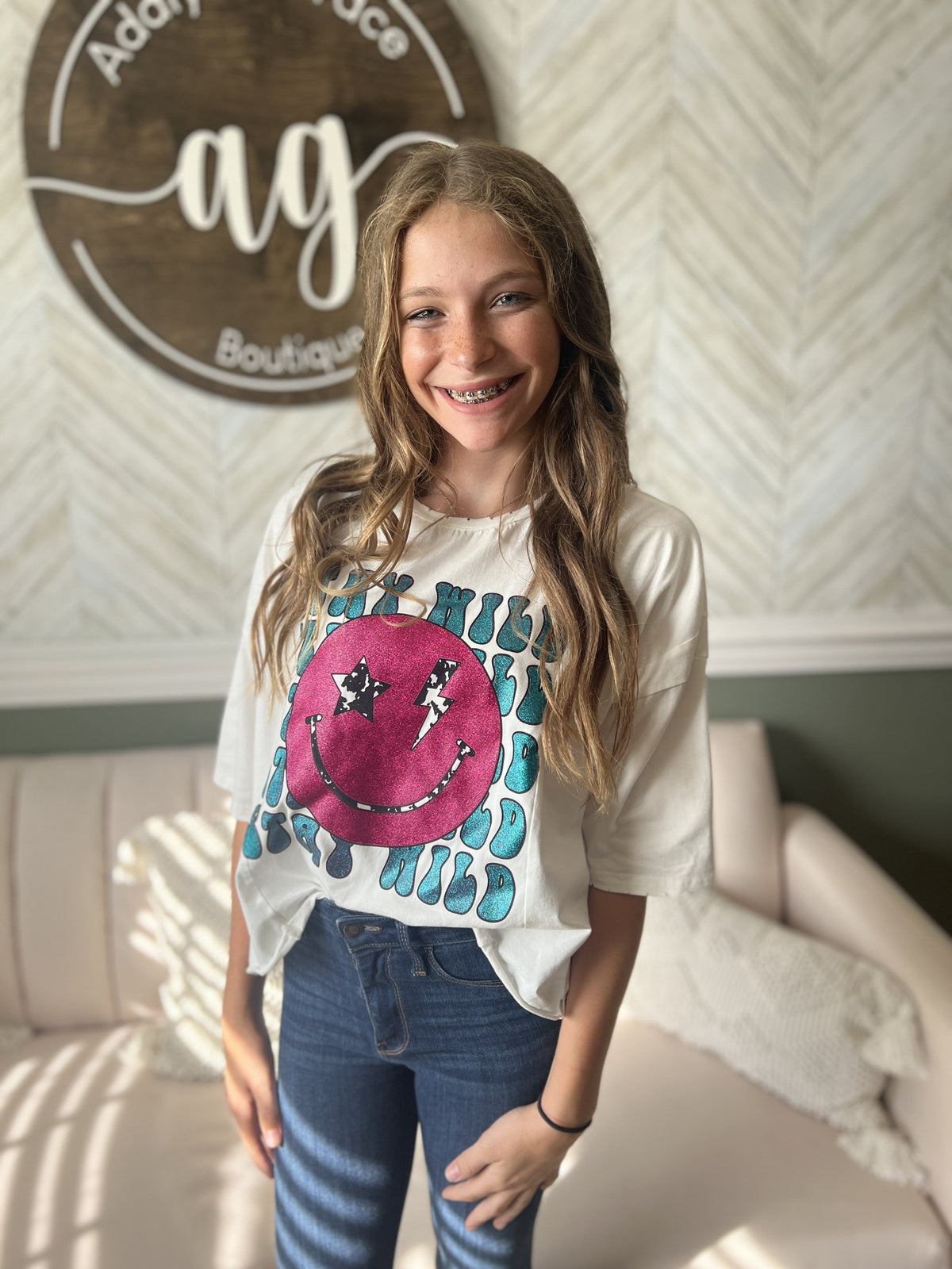 Glitter Stay Wild graphic top