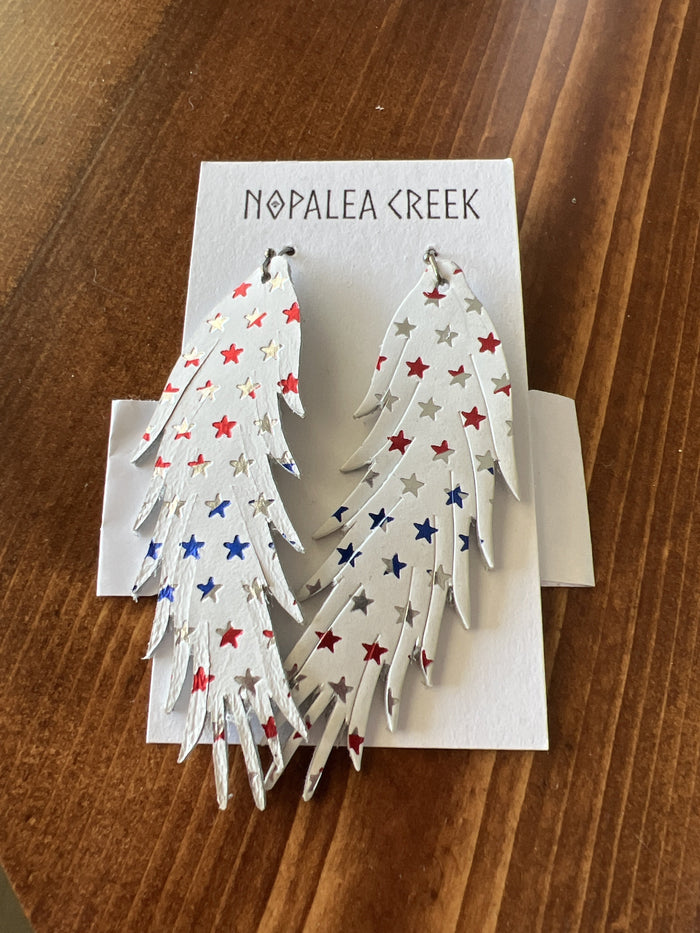 Feather drop Americana earrings *Final Sale*