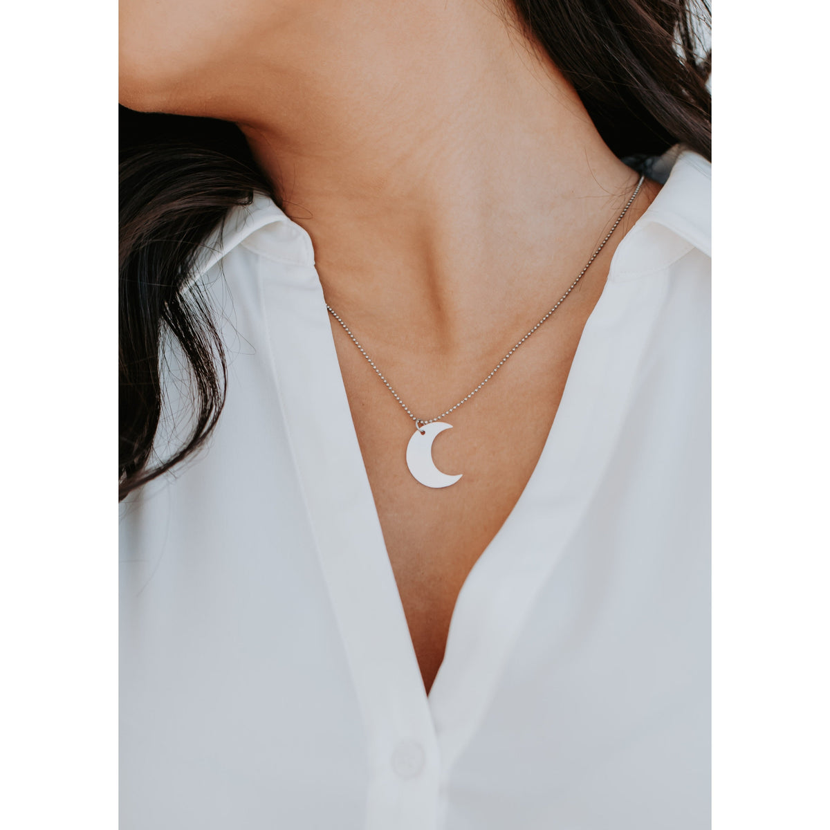 Silver Moon Choker Necklace
