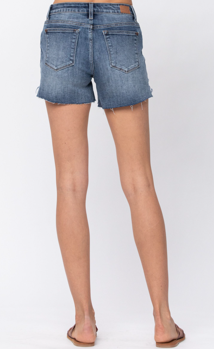 Judy Blue mid-rise half cuffed shorts