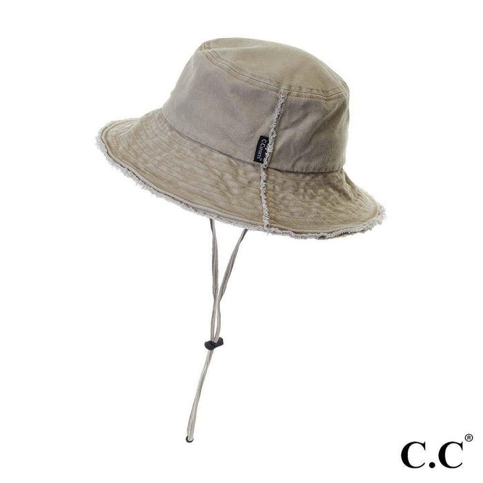CC frayed denimm bucket hat