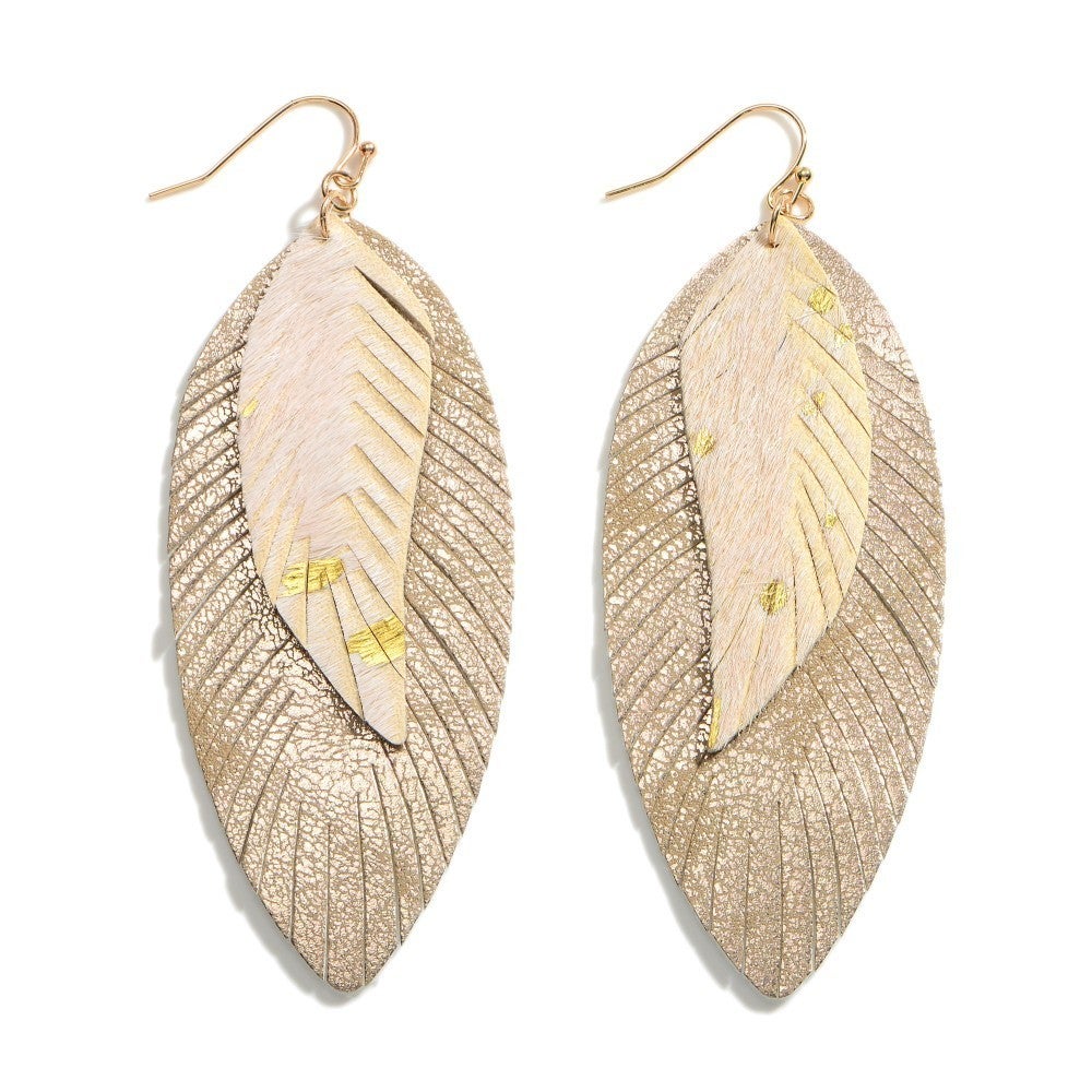 Faux leather drop earrings