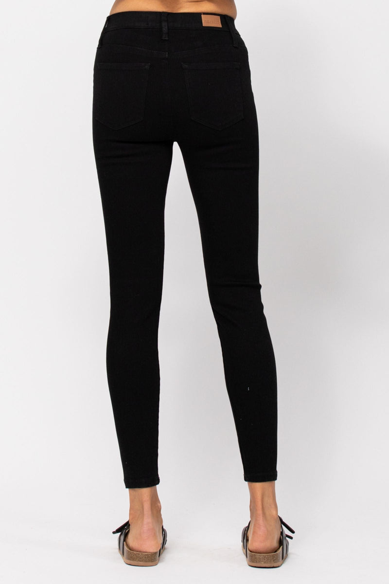 Judy Blue mid-rise pull-on skinny black jeggings