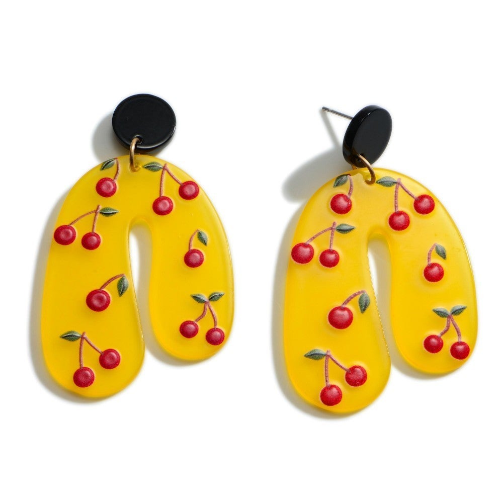 Acetate drop earrings featuring fruit accents (multiple options)