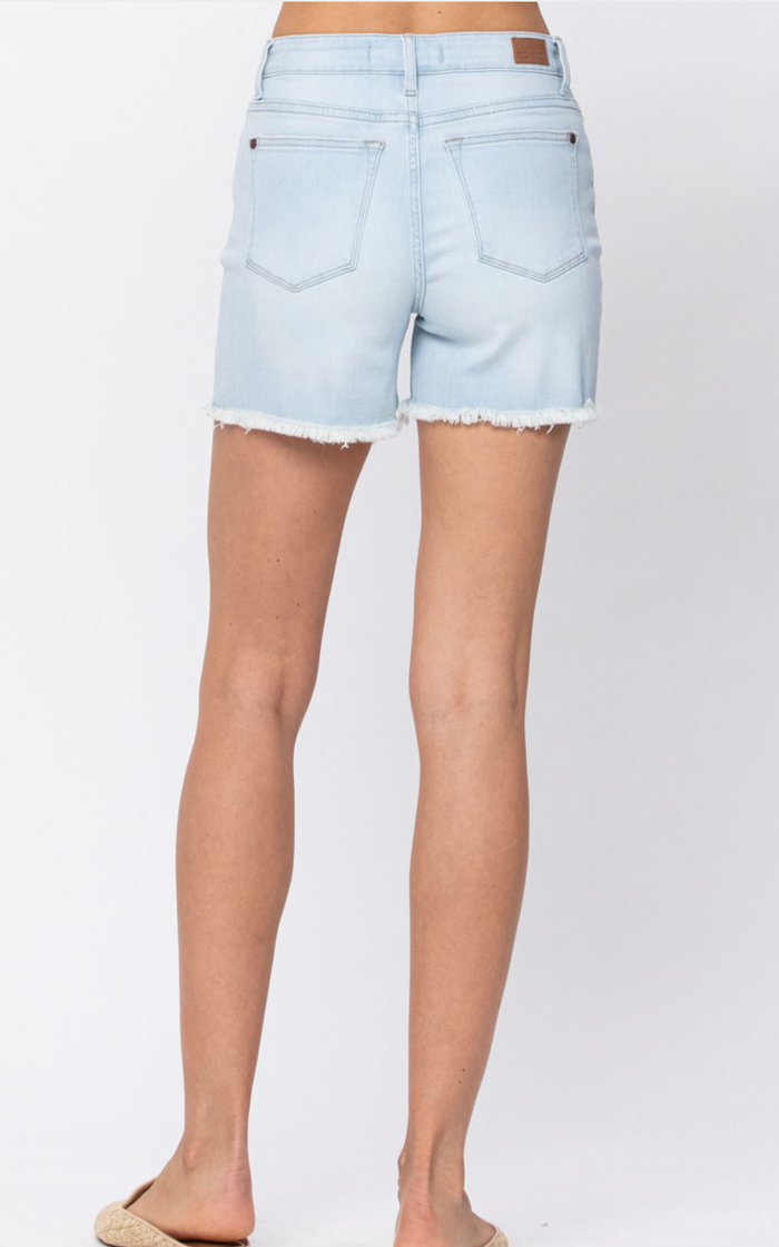Judy Blue hi-waist bleach light cutoff shorts