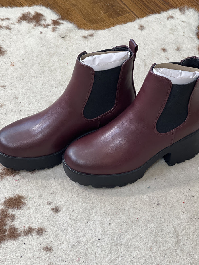 Irby Bootie in Burgundy