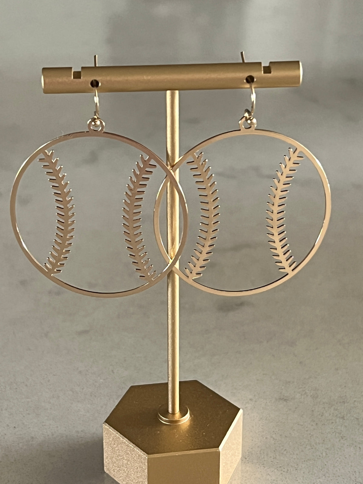 Golden Baseball Earrings