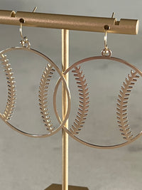 Golden Baseball Earrings