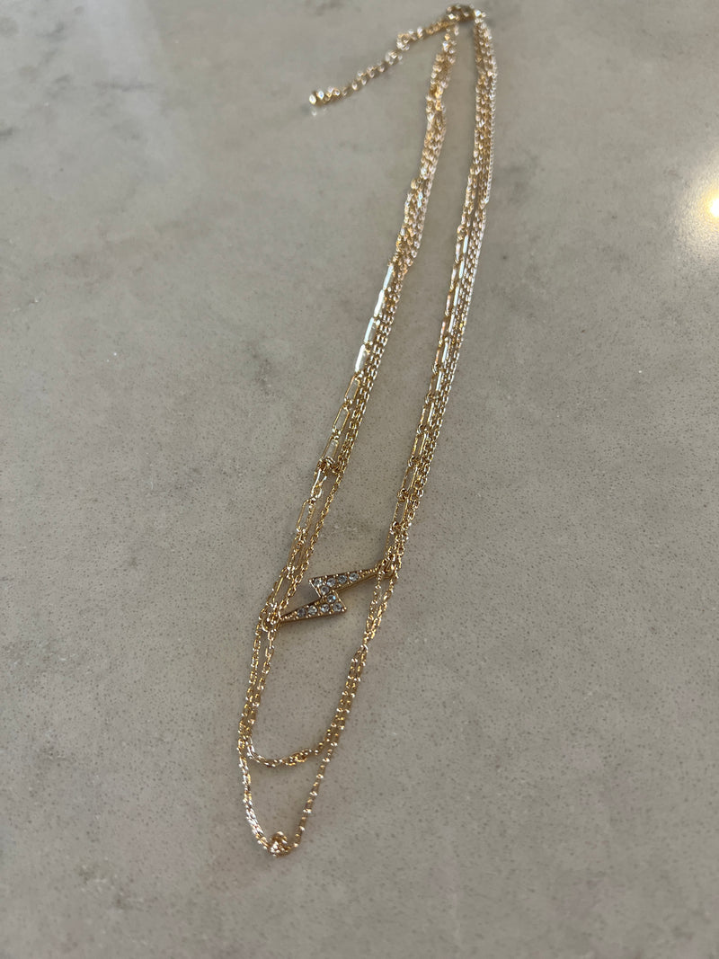 Triple Layer Lightning Necklace