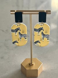 Yellow Zebra Earrings