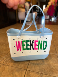 Graphic rubber beach bag *multiple options*