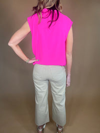 Judy Blue khaki crop wide-leg