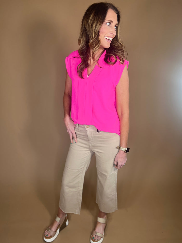 Judy Blue khaki crop wide-leg
